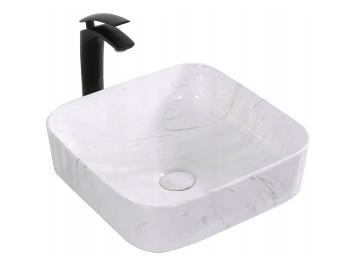 VELDMAN UMYWALKA CERAMICZNA RODO MARMUR Nablatowe Kwadratowe Ceramika Szerokość 39 cm Kategoria Umywalki
