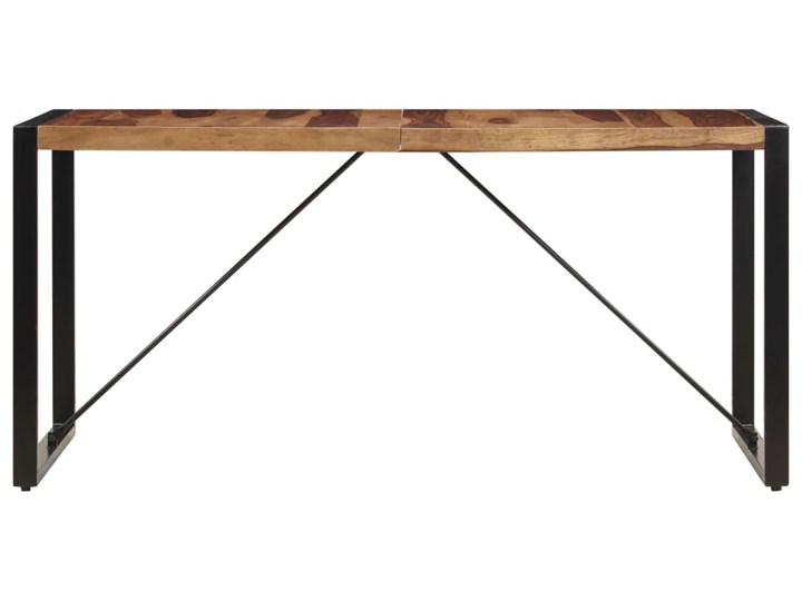 Brązowy stół z drewna sheesham 70x140 – Veriz 3X Długość 140 cm  Drewno Wysokość 75 cm Długość 70 cm Szerokość 70 cm Styl Industrialny