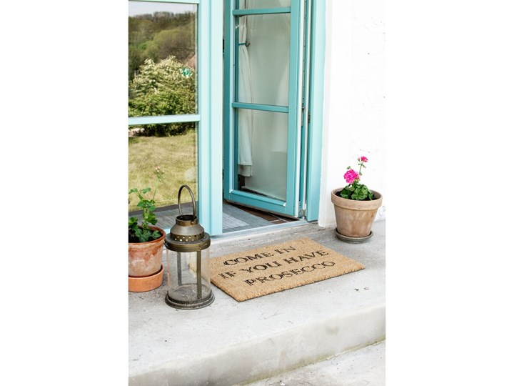 Wycieraczka z naturalnego kokosowego włókna Artsy Doormats Prosecco, 40x60 cm Włókno kokosowe Kolor Pomarańczowy