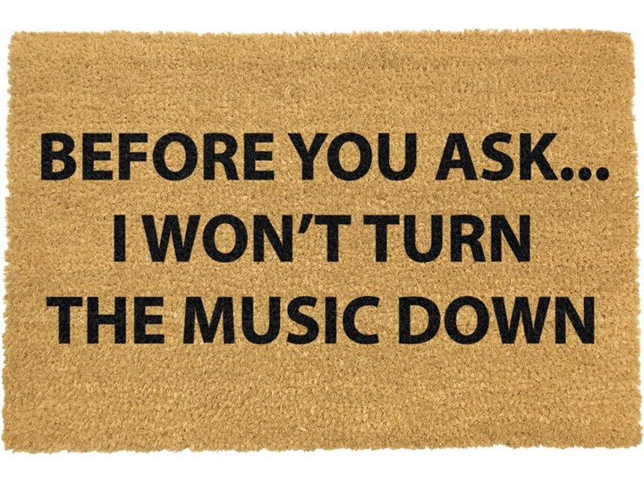 Wycieraczka Artsy Doormats Loud Music, 40x60 cm Włókno kokosowe Kolor Szary Kategoria Wycieraczki