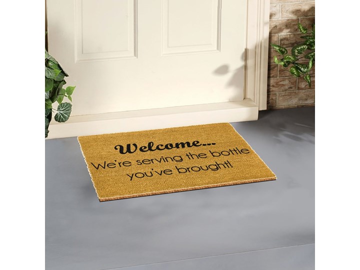 Wycieraczka Artsy Doormats Bottle You've Brought, 40x60 cm Włókno kokosowe Kolor Beżowy Kategoria Wycieraczki