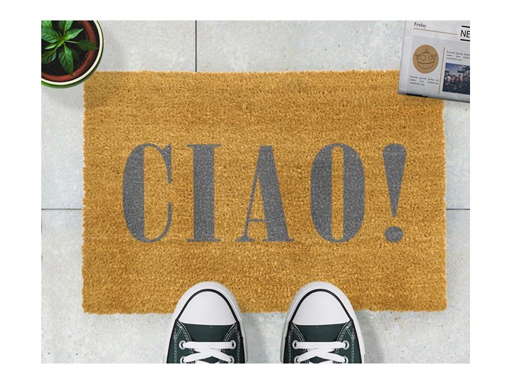 Wycieraczka Artsy Doormats Ciao Grey, 40x60 cm Włókno kokosowe Kolor Pomarańczowy