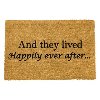 Wycieraczka z naturalnego włókna kokosowego Artsy Doormats Happily Ever After, 40x60 cm