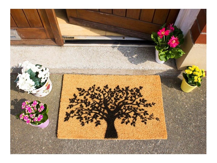 Wycieraczka z naturalnego kokosowego włókna Artsy Doormats Tree of Life, 40x60 cm Włókno kokosowe Kategoria Wycieraczki