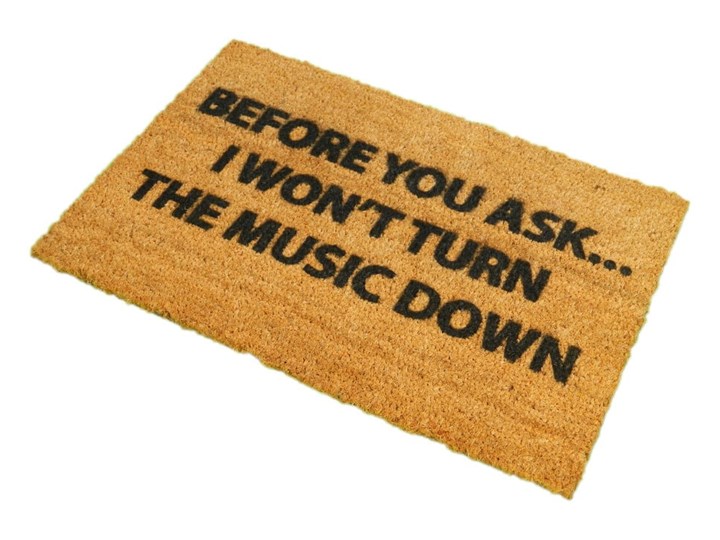 Wycieraczka Artsy Doormats Loud Music, 40x60 cm Włókno kokosowe Kolor Szary Kolor Czarny