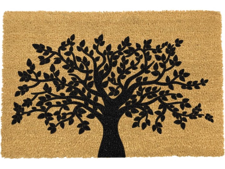 Wycieraczka z naturalnego kokosowego włókna Artsy Doormats Tree of Life, 40x60 cm Włókno kokosowe Kategoria Wycieraczki Kolor Pomarańczowy