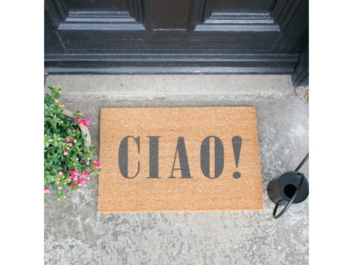 Wycieraczka Artsy Doormats Ciao Grey, 40x60 cm Kolor Pomarańczowy Włókno kokosowe Kolor Szary