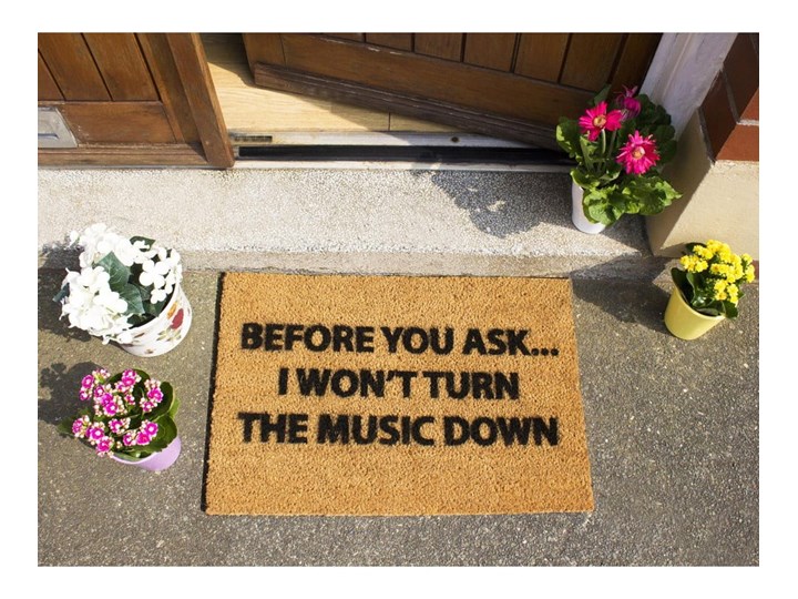 Wycieraczka Artsy Doormats Loud Music, 40x60 cm Kolor Szary Włókno kokosowe Kolor Czarny