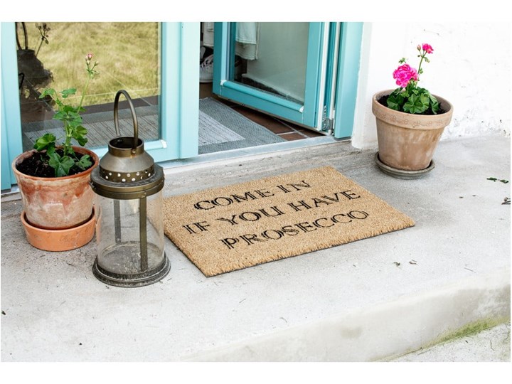Wycieraczka z naturalnego kokosowego włókna Artsy Doormats Prosecco, 40x60 cm Kolor Pomarańczowy Włókno kokosowe Kategoria Wycieraczki