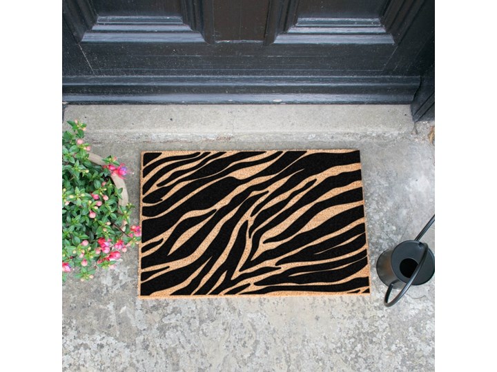 Wycieraczka z naturalnego włókna kokosowego Artsy Doormats Zebra, 40x60 cm Włókno kokosowe Kolor Brązowy Kategoria Wycieraczki