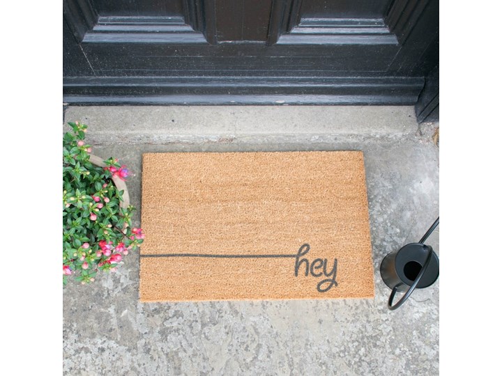 Wycieraczka z naturalnego włókna kokosowego Artsy Doormats Hey Scribble, 40x60 cm Kategoria Wycieraczki Włókno kokosowe Kolor Beżowy