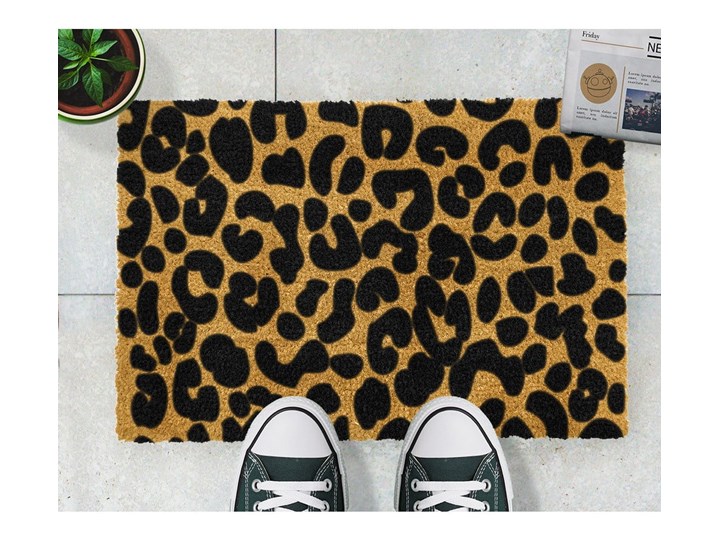 Wycieraczka z naturalnego włókna kokosowego Artsy Doormats Leopard, 40x60 cm Włókno kokosowe Kategoria Wycieraczki