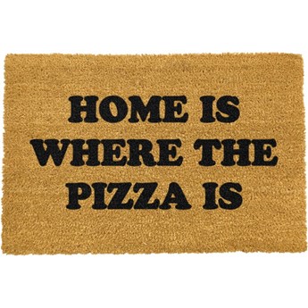Wycieraczka z naturalnego włókna kokosowego Artsy Doormats Home Is Where the Pizza Is, 40x60 cm