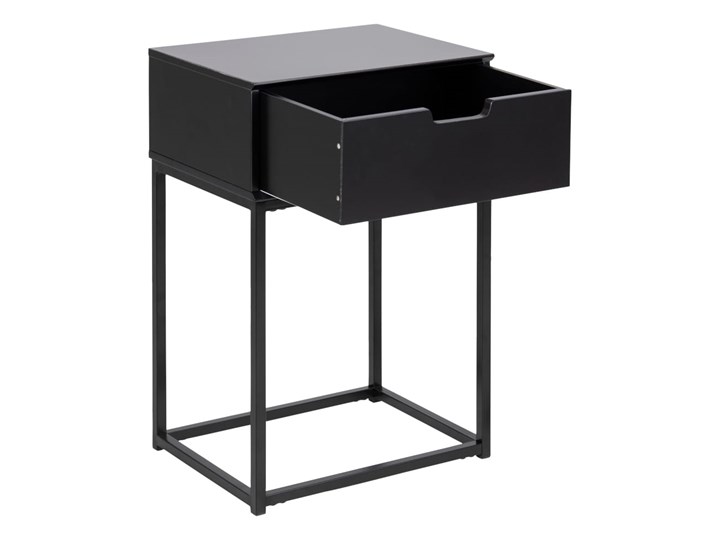 Szafka nocna Mitra czarna/ czarna Pomieszczenie Sypialnia Płyta laminowana Stal Metal Płyta MDF Kolor Czarny
