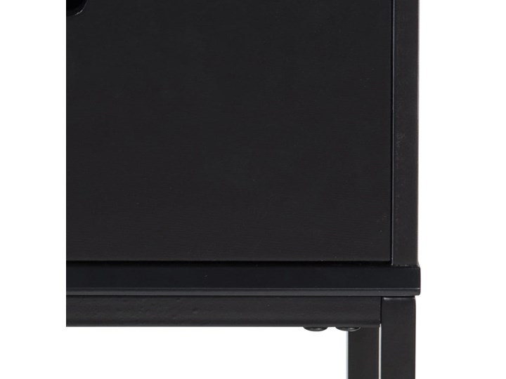 Szafka nocna Mitra czarna/ czarna Płyta MDF Kolor Czarny Stal Płyta laminowana Metal Styl Minimalistyczny