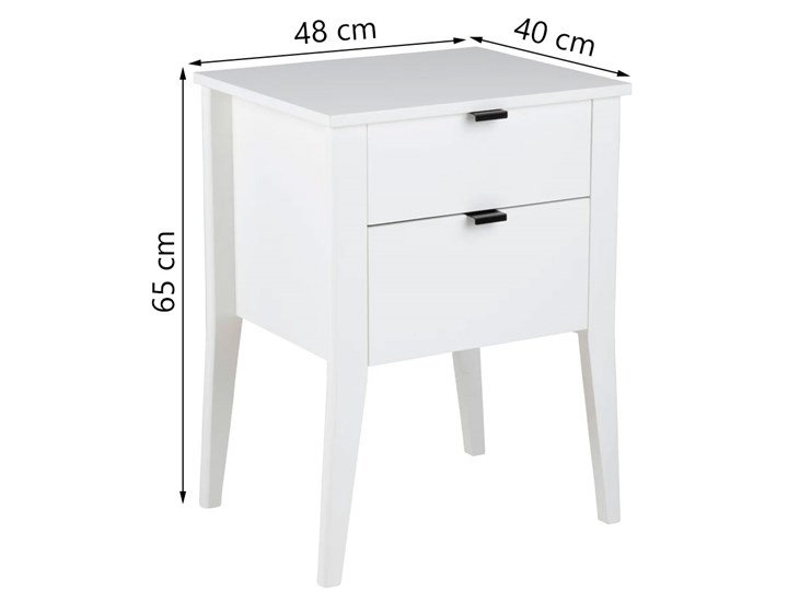 Szafka nocna Gallion 48x65 cm biała Płyta laminowana Płyta MDF Styl Tradycyjny