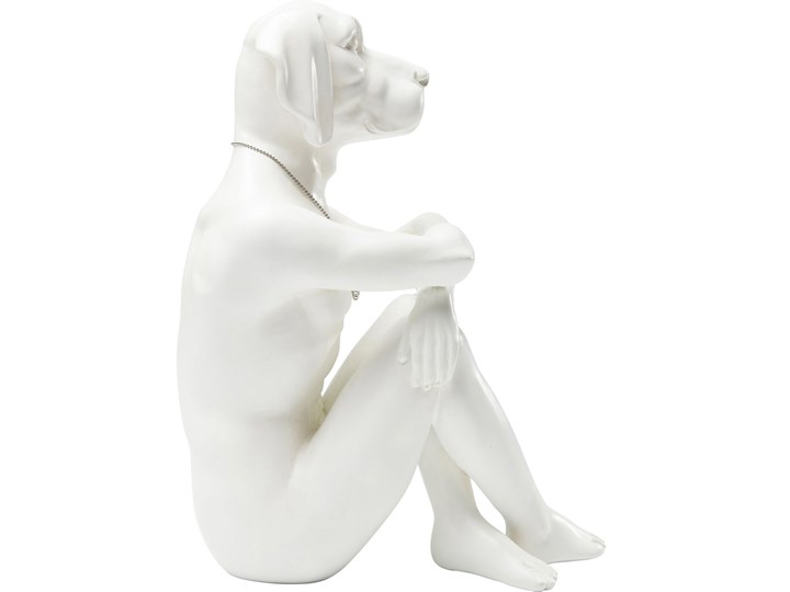 Figurka dekoracyjna Gangster Dog 26x33 cm kremowa Tworzywo sztuczne Zwierzęta Kolor Biały