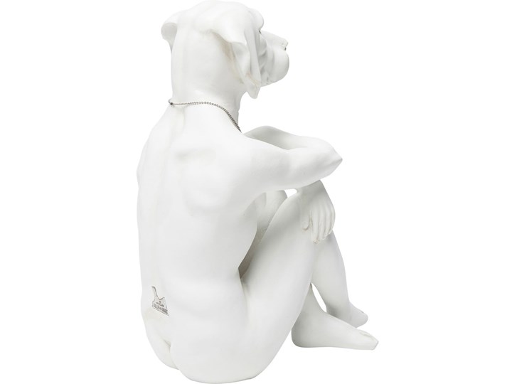 Figurka dekoracyjna Gangster Dog 26x33 cm kremowa Zwierzęta Tworzywo sztuczne Kolor Biały