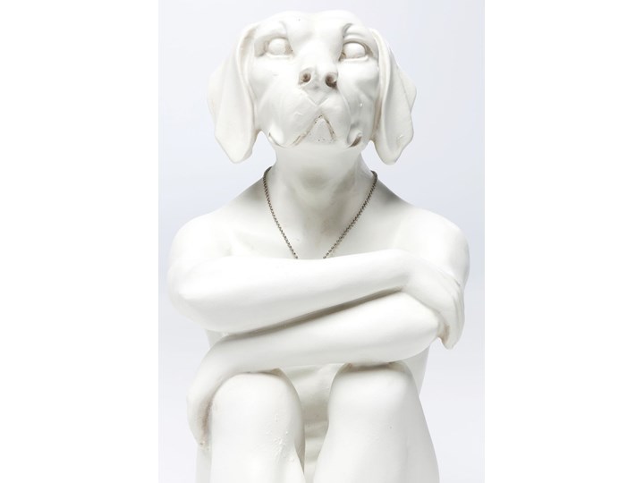 Figurka dekoracyjna Gangster Dog 26x33 cm kremowa Zwierzęta Tworzywo sztuczne Kolor Biały