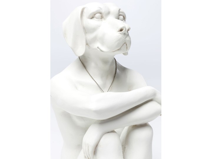 Figurka dekoracyjna Gangster Dog 26x33 cm kremowa Zwierzęta Kolor Biały Tworzywo sztuczne Kategoria Figury i rzeźby