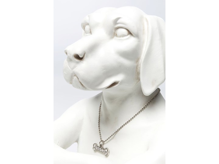 Figurka dekoracyjna Gangster Dog 26x33 cm kremowa Tworzywo sztuczne Zwierzęta Kolor Biały
