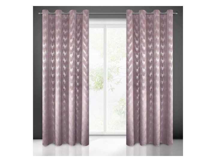 Zasłona Welwetowa Bianka 140x250cm - Pudrowy - Przelotki Bawełna 140x250 cm Typ Zasłony gotowe Poliester Pomieszczenie Jadalnia