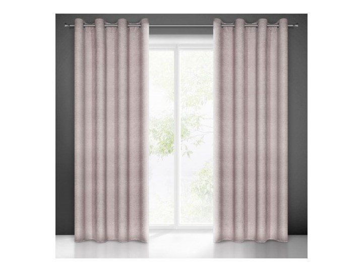 Jednokolorowa Zasłona Mabel 140x250cm - Różowy - Przelotki Poliester 140x250 cm Wzór Nadruk