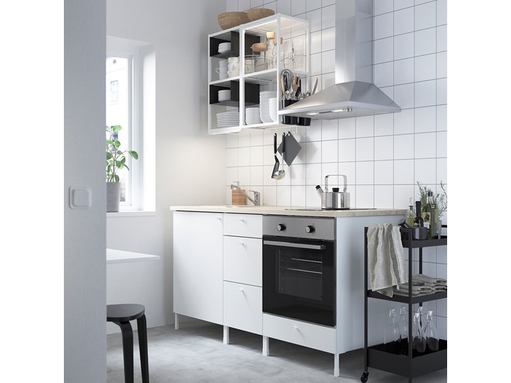 IKEA ENHET Kuchnia, biały, 163x63.5x222 cm Zestawy mebli kuchennych
