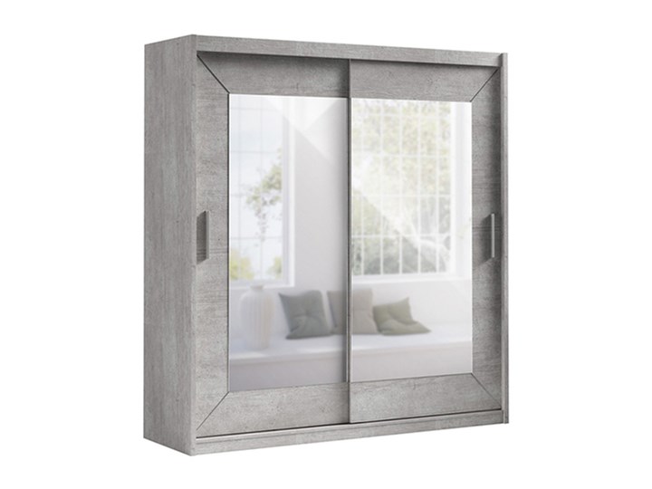 Szafa przesuwna 2D AF77 ALFA Beton colorado Szerokość 180 cm Głębokość 60 cm Kolor Szary Płyta laminowana Wysokość 215 cm Płyta MDF Rodzaj drzwi Przesuwne