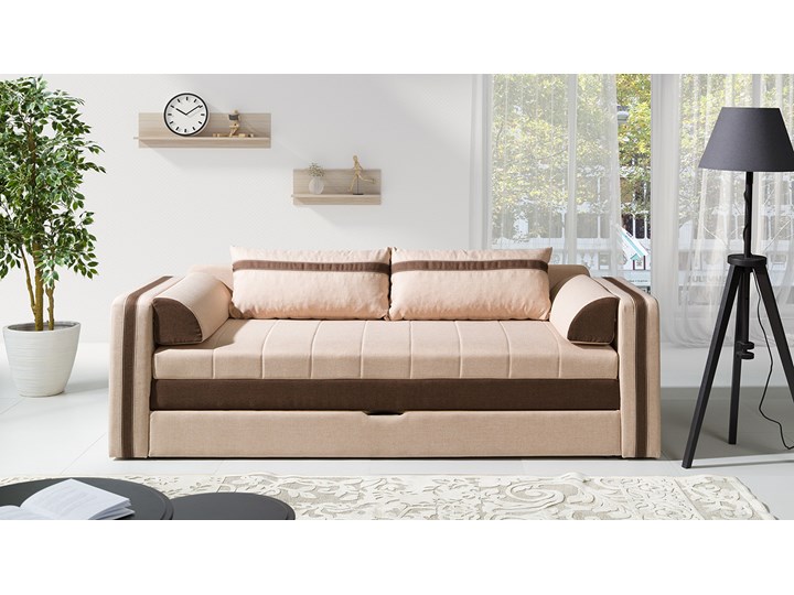 Sofa EUFORIA jasny lux Głębokość 75 cm Szerokość 222 cm Kolor Brązowy