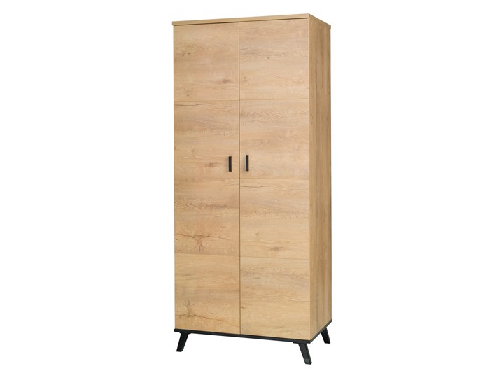 JH1 Szafa 2D JOHN do salonu Szerokość 81 cm Głębokość 55 cm Wysokość 191 cm Płyta MDF Drewno Kategoria Szafy do garderoby Płyta laminowana Ilość drzwi Dwudrzwiowe