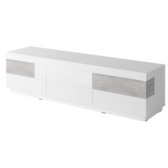Duża komoda 6SZ SE40 SILKE Biały / Biały połysk - Colorado beton