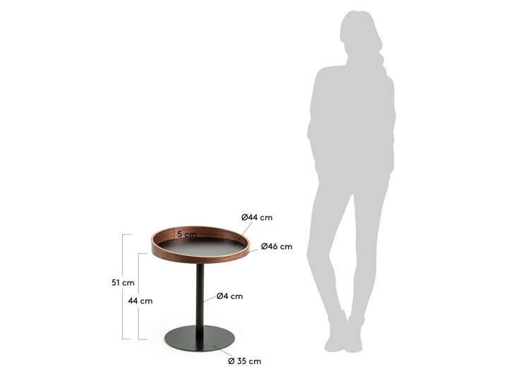 Stolik pomocniczy Kaori Ø 46 cm FSC MIX Credit Drewno Metal Kolor Czarny Wysokość 51 cm Kategoria Stoliki i ławy