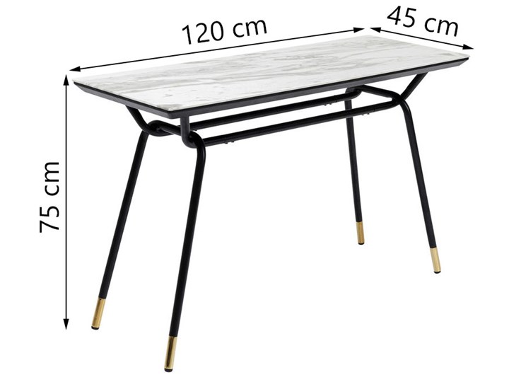 Konsola South Beach 120x45 cm biała Stal nierdzewna Szkło Szerokość 120 cm Płyta MDF Kolor Szary