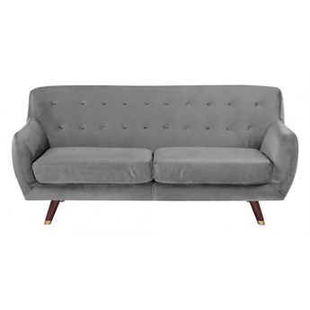 Sofa 3-osobowa welurowa szara BODO kod: 4251682214841