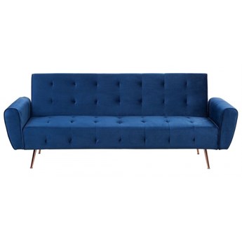Sofa rozkładana welurowa ciemnoniebieska SELNES kod: 4251682202268