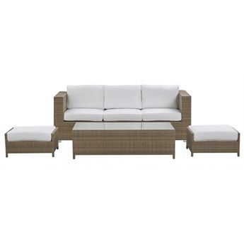 Zestaw ogrodowy rattanowy 3-osobowy biały BELLUNO kod: 4251682246972