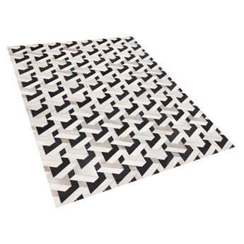 Dywan patchwork skórzany 160 x 230 cm czarno-szary NARMAN kod: 4251682249324