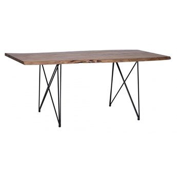 Stół do jadalni akacjowy 180 x 90 cm jasne drewno z czarnym MUMBAI kod: 4251682208765