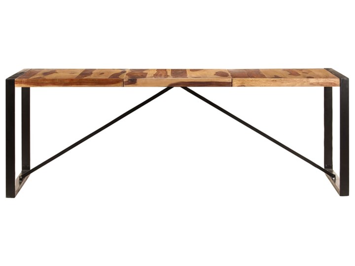 Brązowy stół z drewna sheesham 100x220 – Veriz 7X Wysokość 75 cm Drewno Długość 220 cm Szerokość 100 cm Rozkładanie