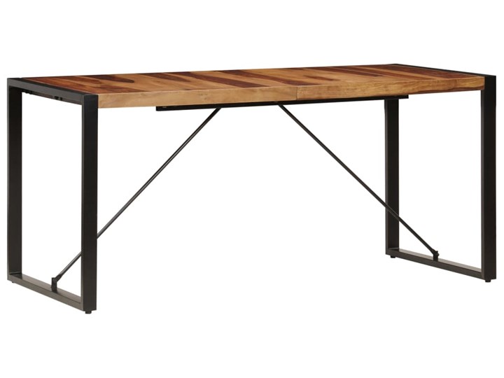 Brązowy stół z sheesham 80x160 – Veriz 4X Szerokość 80 cm Wysokość 75 cm Drewno Długość 80 cm  Długość 160 cm  Kolor Szary