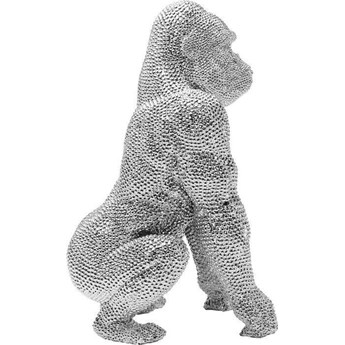 Figurka dekoracyjna Shiny Gorilla 28x46 cm srebrna
