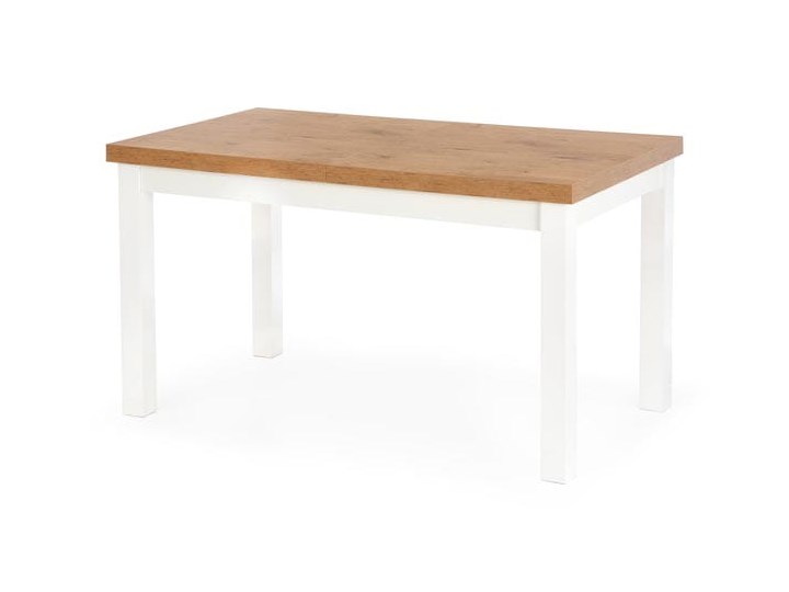 Rozkładany stół do jadalni 140÷220cm biały+dąb lancelot Długość 220 cm Szerokość 80 cm Drewno Wysokość 76 cm Płyta MDF Pomieszczenie Stoły do jadalni Długość 80 cm Wysokość 80 cm Długość 140 cm Kształt blatu Prostokątny