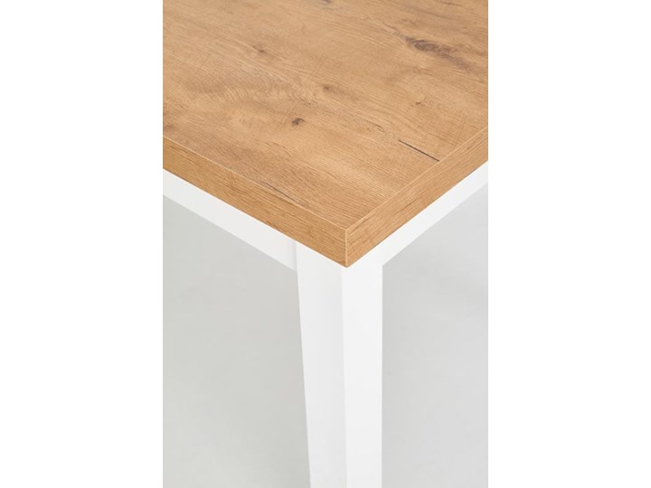 Rozkładany stół do jadalni 140÷220cm biały+dąb lancelot Płyta MDF Długość 80 cm Długość 140 cm Długość 220 cm Drewno Kategoria Stoły kuchenne Wysokość 76 cm Wysokość 80 cm Szerokość 80 cm Rozkładanie