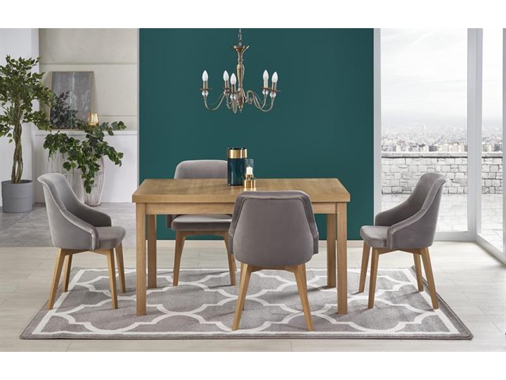 Duży stół do jadalni, rozkładany z wkładkami, dąb riviera Szerokość 80 cm Wysokość 80 cm Długość 140 cm Płyta MDF Drewno Długość 80 cm Długość 220 cm Wysokość 76 cm Pomieszczenie Stoły do salonu