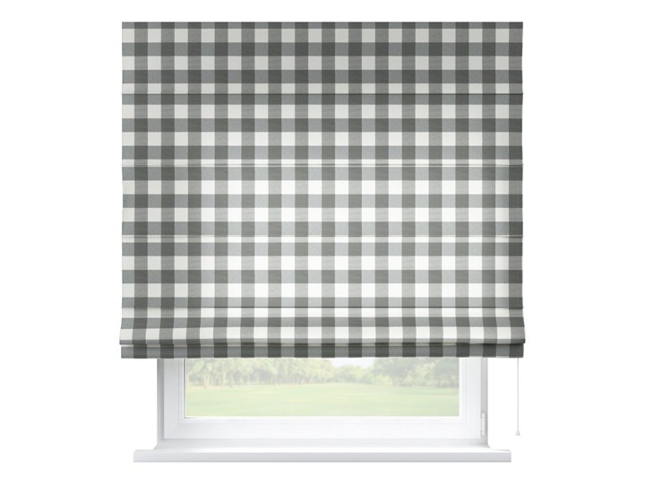 Roleta rzymska Capri, szaro biała krata (5,5x5,5cm), szer.80 × dł.170 cm, Quadro Kategoria Rolety Kolor Biały