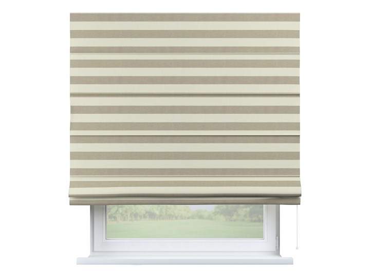 Roleta rzymska Capri, beżowo - białe pasy (5,5cm), szer.80 × dł.170 cm, Quadro Pomieszczenie Pokój nastolatka