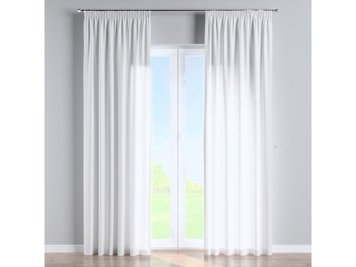 Zasłona na taśmie marszczącej 1 szt., śmietankowa biel, 1szt 130 × 260 cm, Loneta 130x260 cm Poliester Bawełna Zasłona zaciemniająca Pomieszczenie Kuchnia