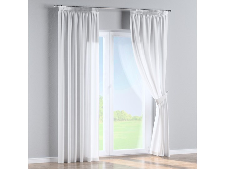 Zasłona na taśmie marszczącej 1 szt., śmietankowa biel, 1szt 130 × 260 cm, Loneta 130x260 cm Bawełna Poliester Zasłona zaciemniająca Pomieszczenie Kuchnia