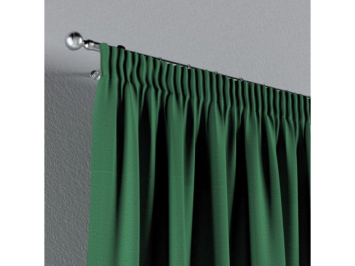 Zasłona na taśmie marszczącej 1 szt., butelkowa zieleń, 1szt 130 × 260 cm, Loneta Poliester 130x260 cm Kolor Khaki Bawełna Zasłona zaciemniająca Pomieszczenie Salon